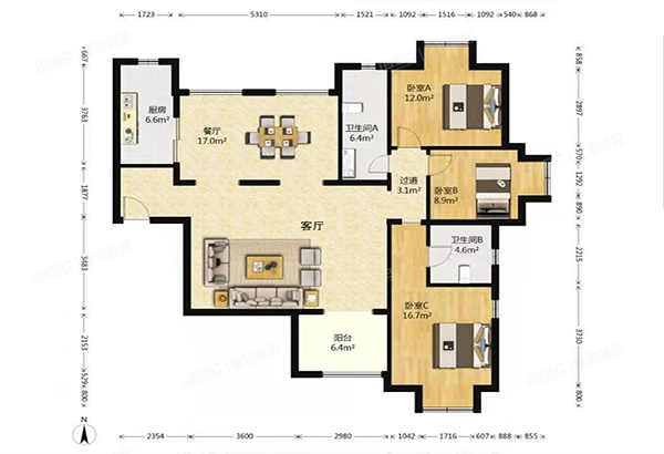 大兴区 兴泰街5号院20号楼17层1701（首邑溪谷）
