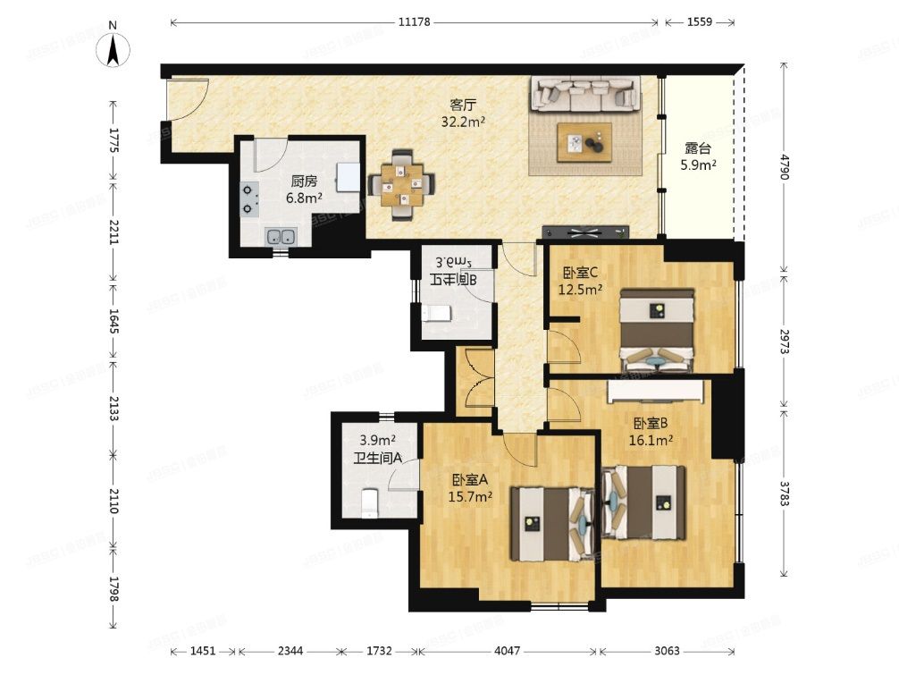 东城区 建国门内大街18号11层公寓1103号（汇豪阁）公寓