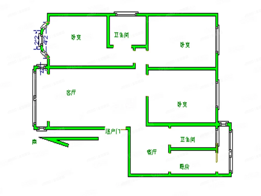 房山区-窦店镇 汇丰街3号院4号楼2单元202（世界名园）