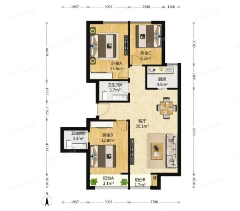 西城区 菜市口大街甲2号院2号楼13层6单元1601号（中信沁园）