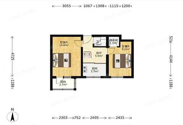 丰台区 横一条19号楼5层3单元502号（横一条小区）房改房