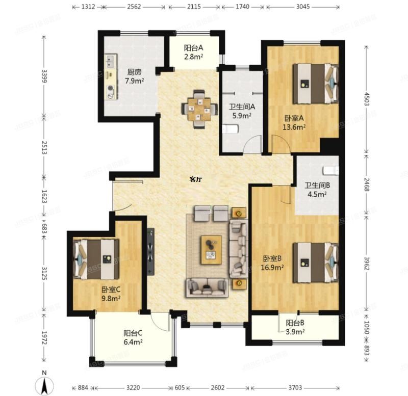 房山区-阎村 绿城百合公寓玉泉苑7号12层2单元1202号（绿城百合）