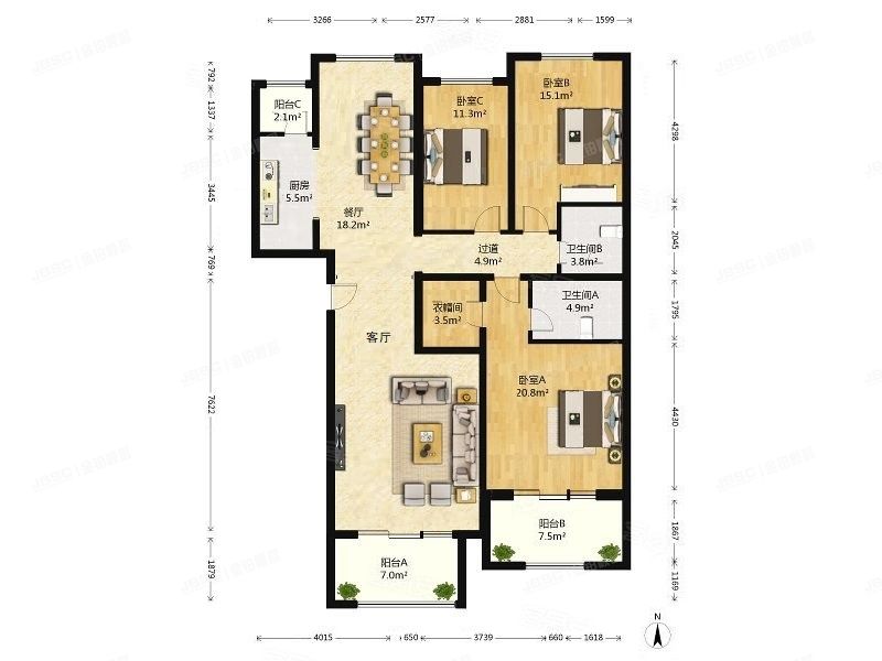 通州区 群芳一园119号楼5层2单元501（K2海棠湾）