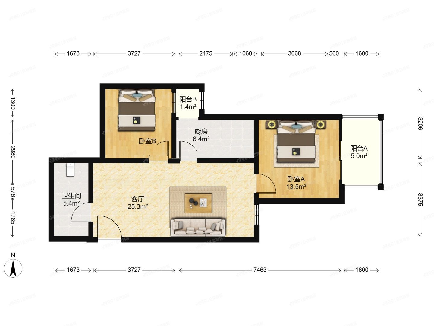 丰台区 政馨园二区2号楼4层1单元505号（政馨园二区）经适房