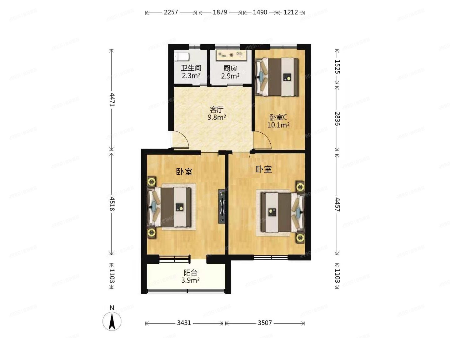 石景山区 永乐小区52号楼3层5单元301号（永乐小区）