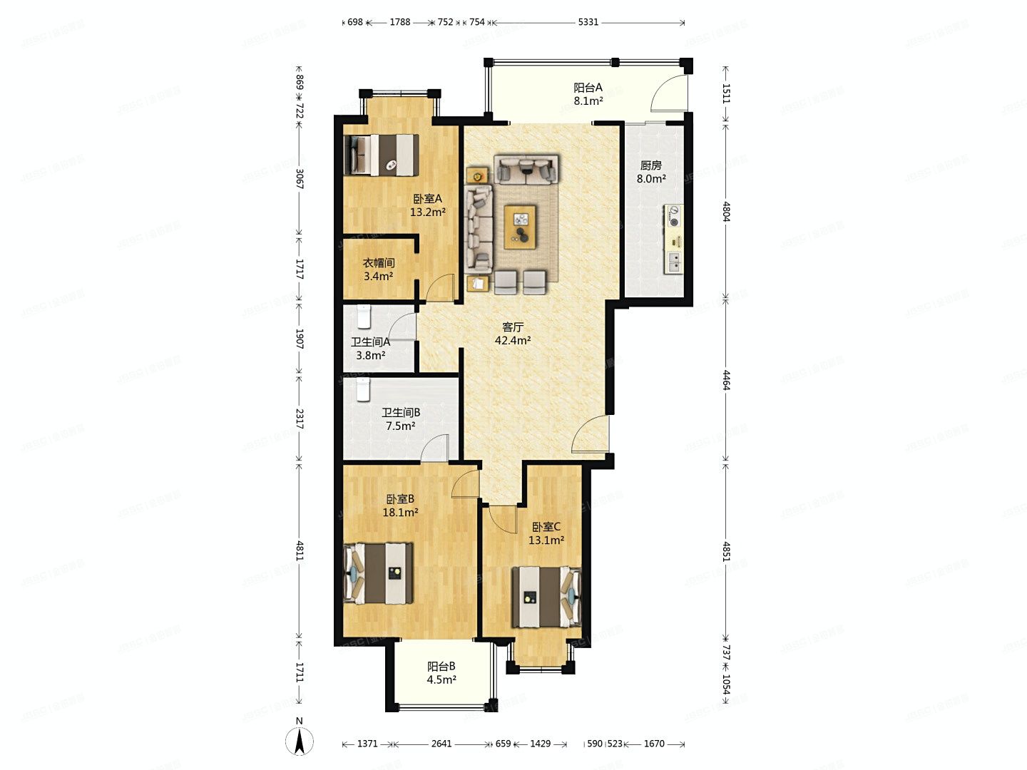 顺义区 裕龙花园三区1号楼16层1单元1603（裕龙花园三区）