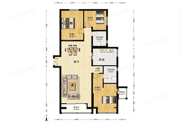 朝阳区 望京东园110号楼15层12单元1801（宝星国际二期）