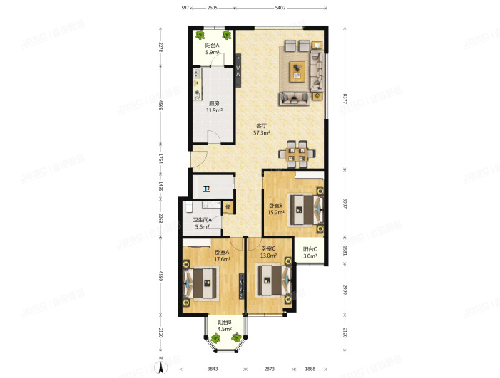 西城区 广安门内大街6号13层③-13-1601（枫桦豪景）