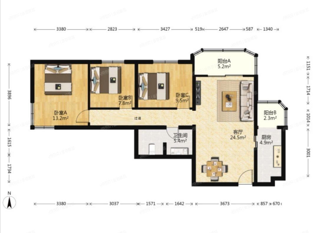 顺义区 石园北区82号楼11层1105（石园北二社区）