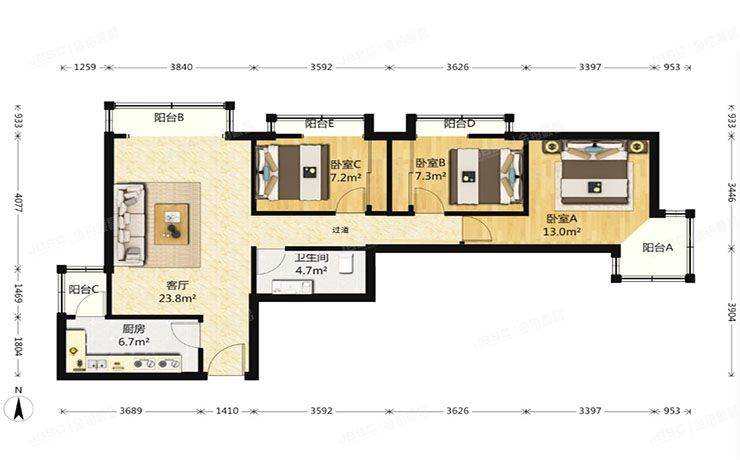 朝阳区 十里堡甲3号院8号楼15层18A（都会华庭）