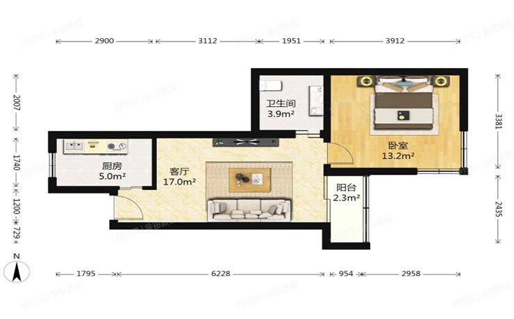 朝阳区 南湖西园107号楼5层502（世安家园）