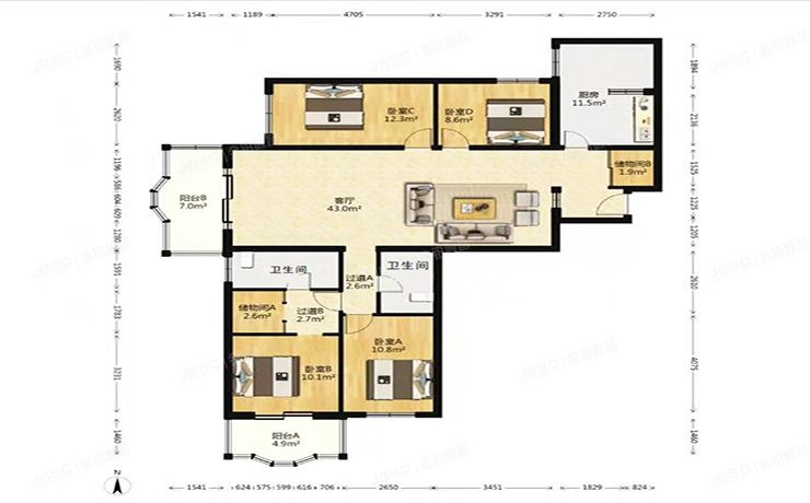 海淀区 花园北路20号牡丹园北里7号楼21层2108（华盛家园）