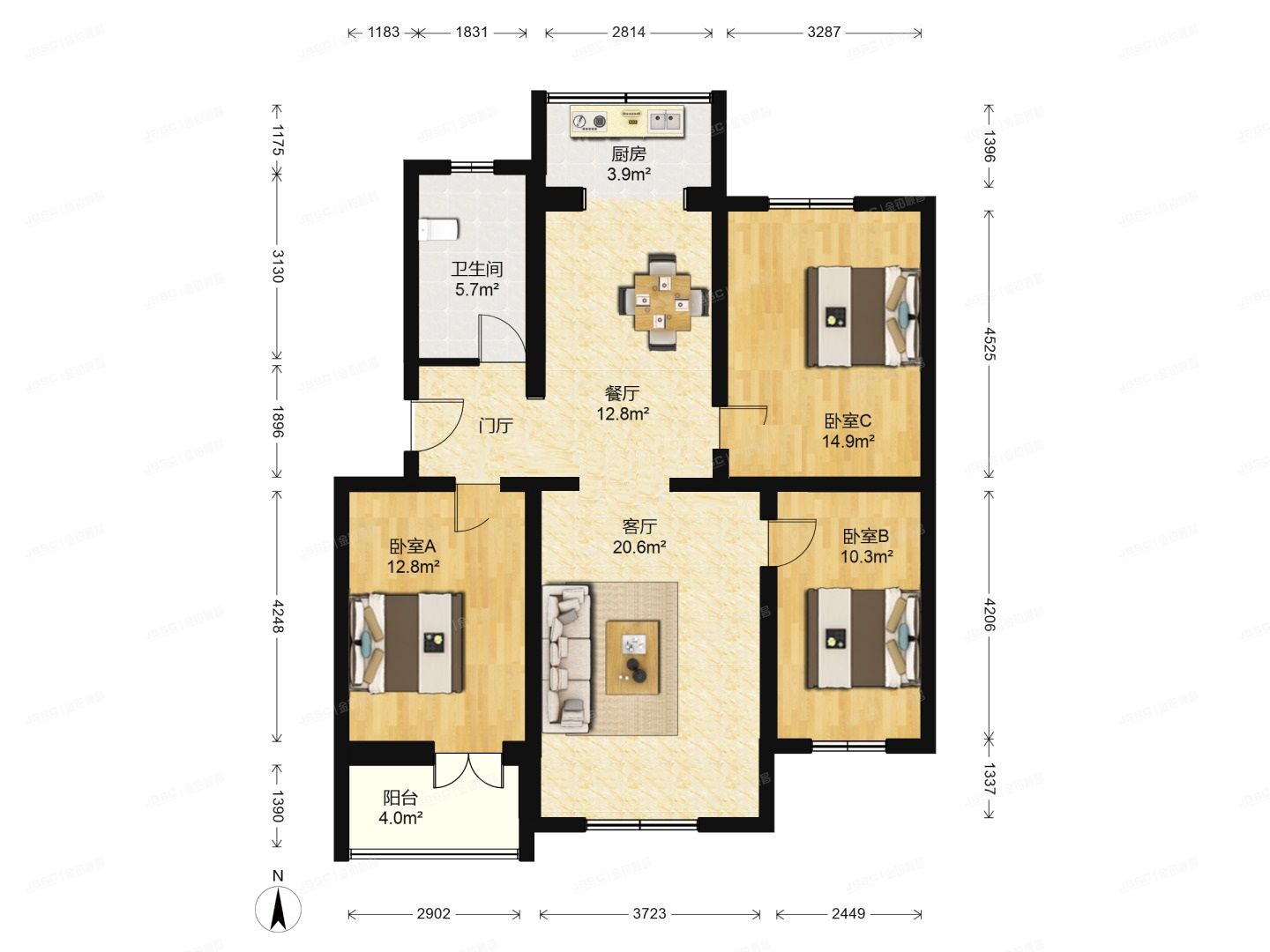 顺义区 裕龙花园六区30号楼3层一单元301（裕龙六区）