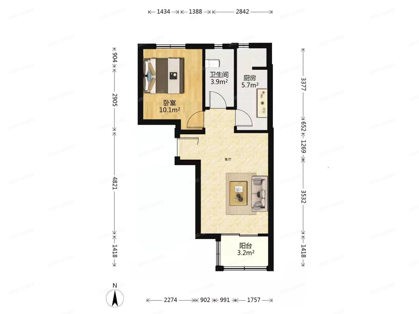大兴区 瀛海家园畅园2号楼9层2单元901