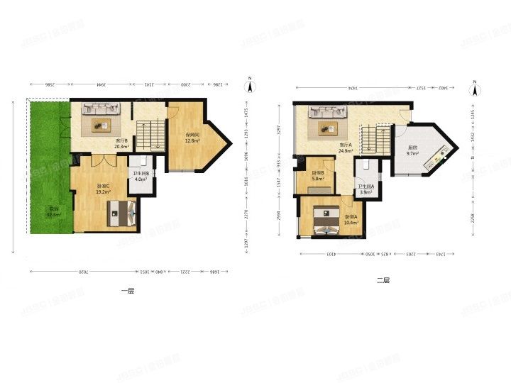 朝阳区 甘露园南里25号院2号楼1至2层2A（朝阳园）复式公寓