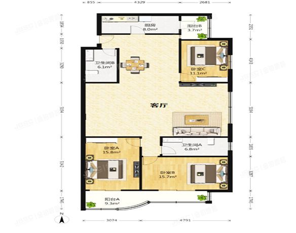 朝阳区 望京西园309号2103室（望京西园三区）