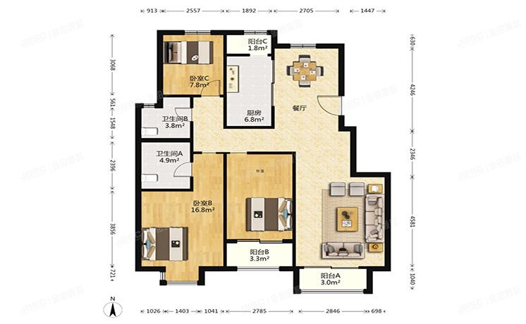 门头沟区 石龙南路3号院12号楼5层1单元502（丽景长安）