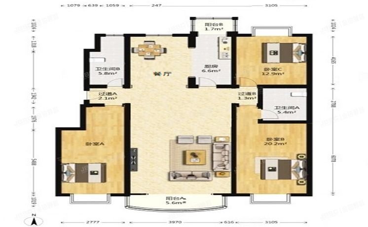 门头沟区 倚山嘉园9号楼3层4单元301号（倚山嘉园）