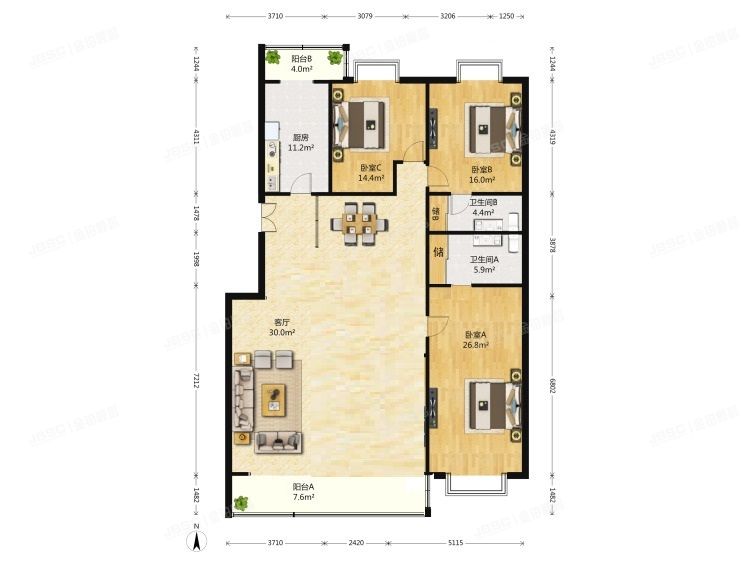 朝阳区 胜古馨园3号楼2单元301号（胜古馨园）