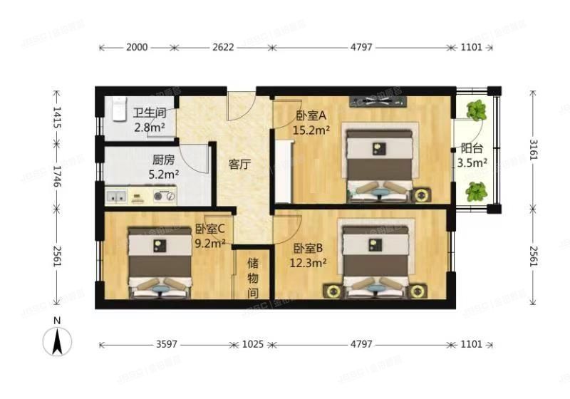 朝阳区 安贞西里一区12号楼1门502号（安贞西里一区）