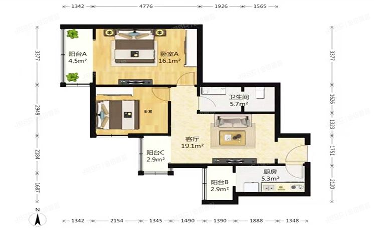 西城区 三里河二区3号楼19层1902号（三里河二区A区）