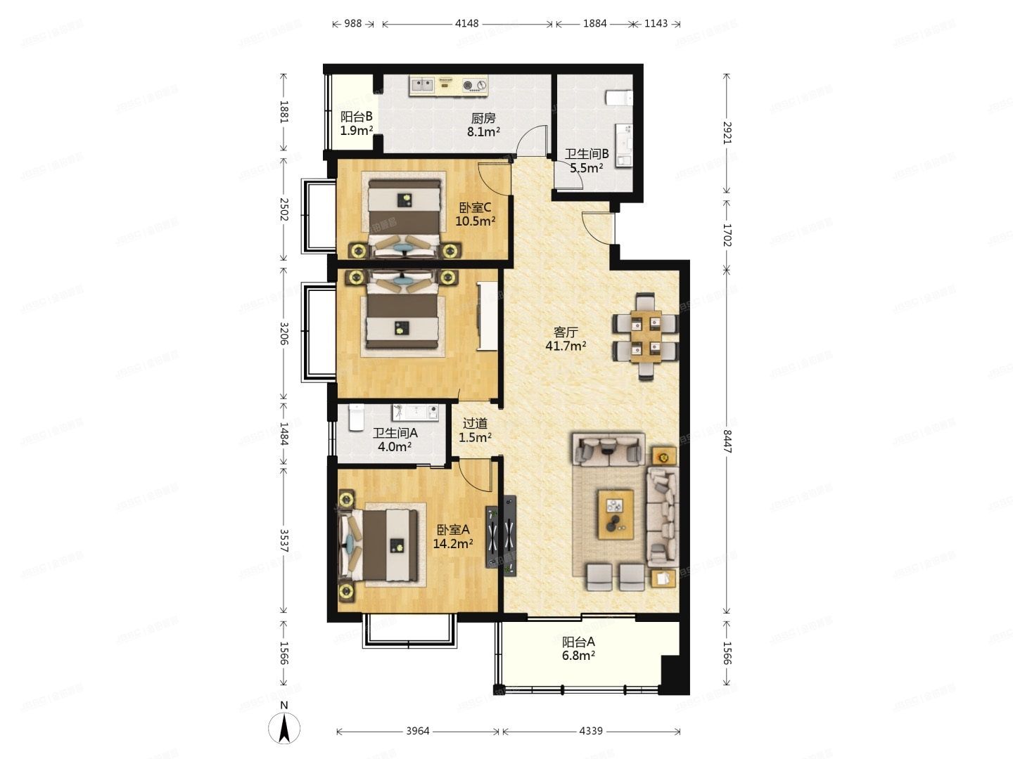 丰台区 丰管路1号院7号楼3层304号（丰益花园东区）经适房