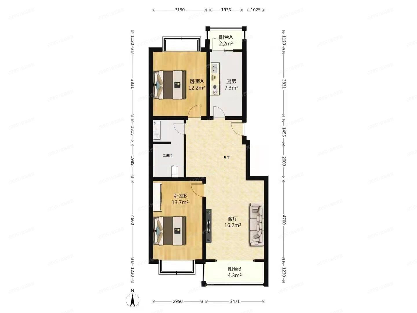 通州区 玉桥北里62号楼3单元202（阳光好东东）