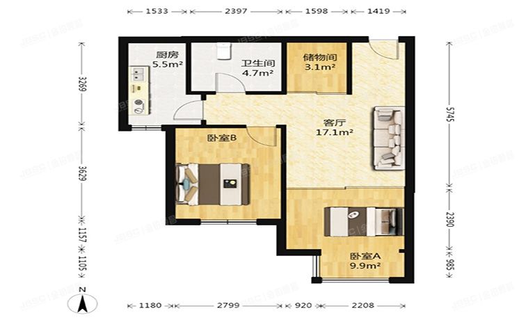 房山区 长韩路10号院9号楼8层2单元804（金域缇香）限价商品房