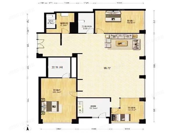 朝阳区 东三环中路39号院7号楼16层1903（建外SOHO东区）公寓