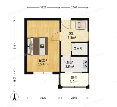 海淀区 大柳树5号6层7门602号（大柳树5号院）