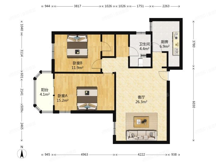 东城区 安定路20号院2号楼13层1307号（安圣苑）