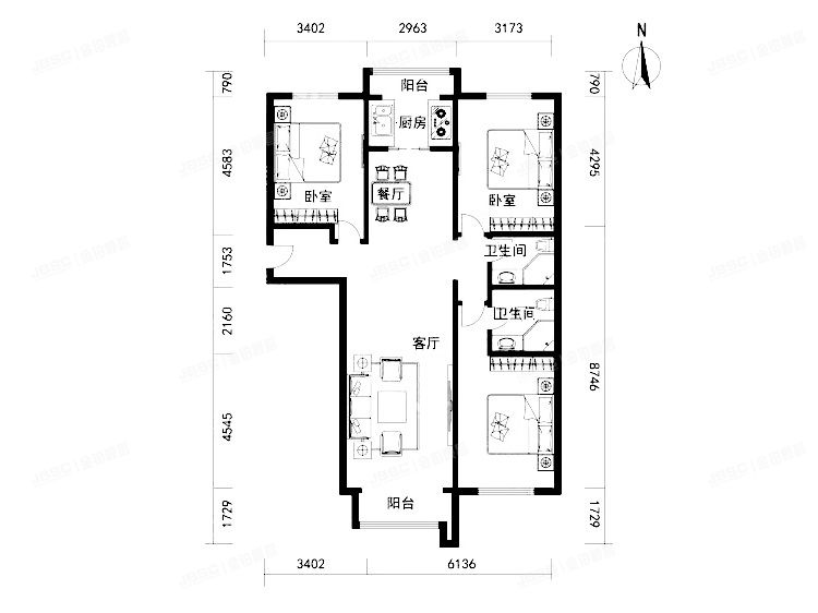 丰台区 阅园一区4号楼11层4单元1101（第七街区阅园一区）