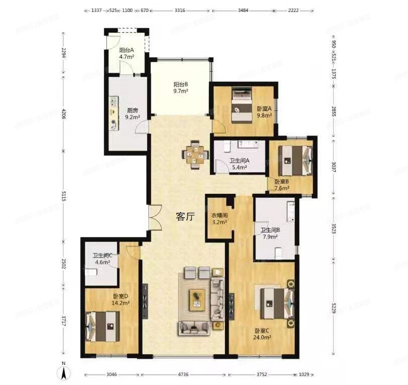 丰台区 西铁营西路1号院2号楼21层1单元2101（昆仑域）