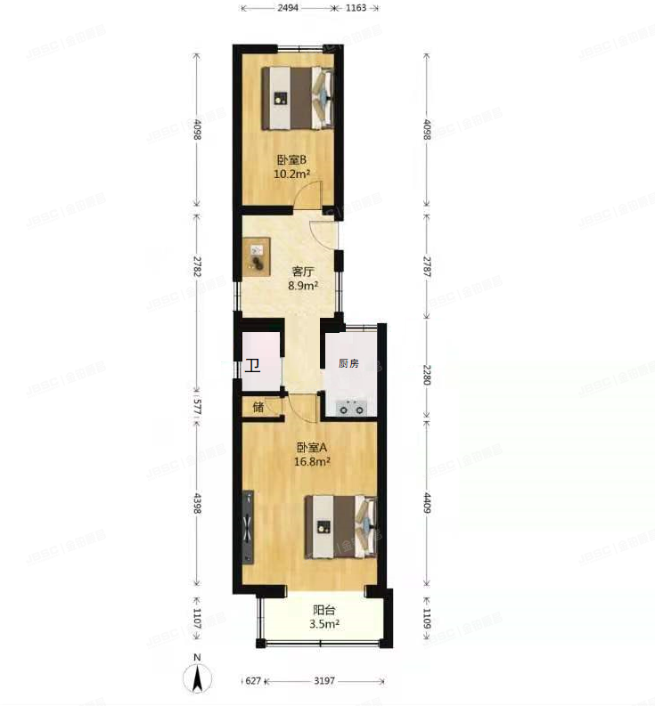 朝阳区 永安里中街3号楼2层2-202（永安里中街）