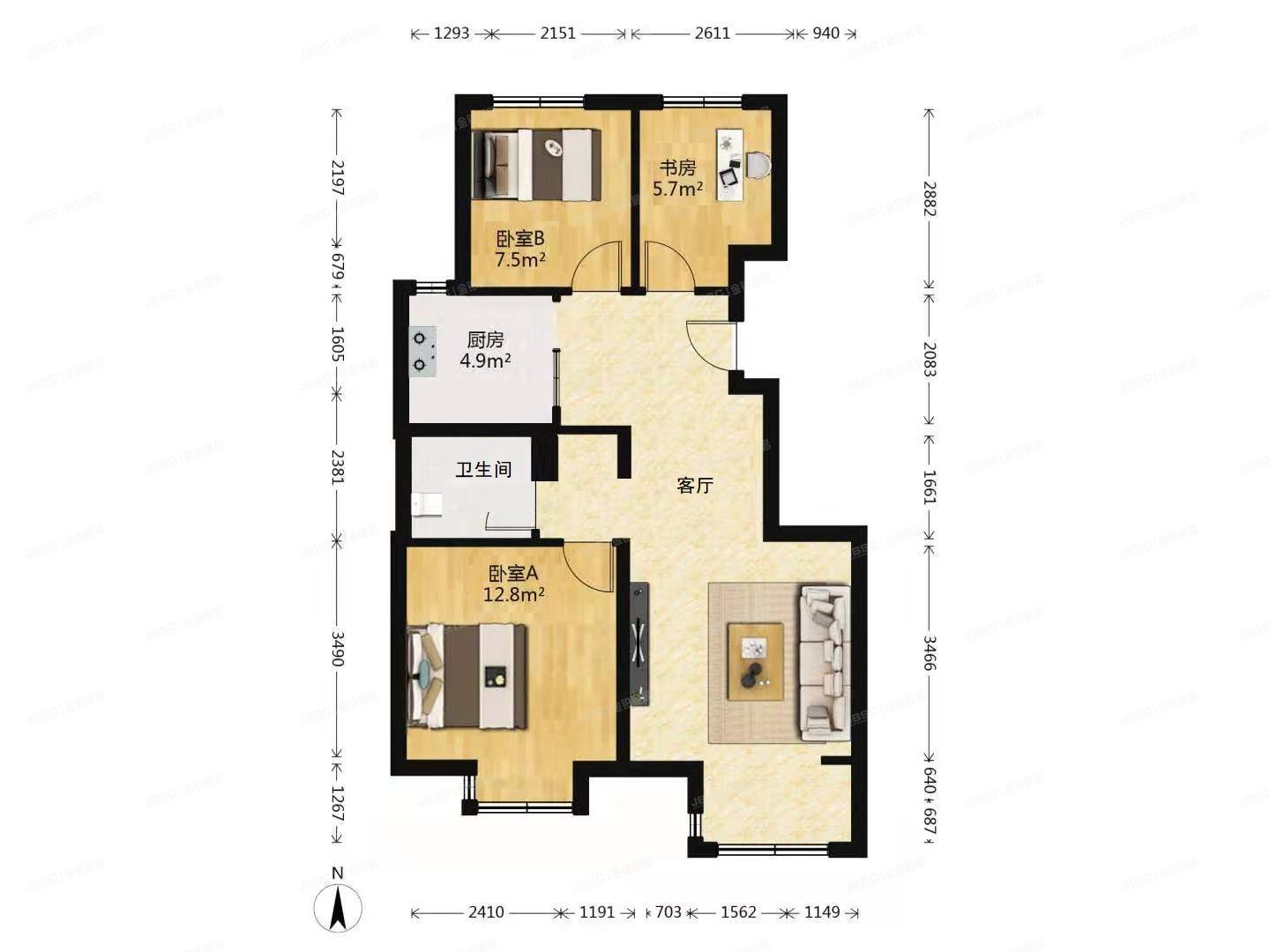 房山区 长政南街6号院三里3号10层4单元1001（馨然嘉园）