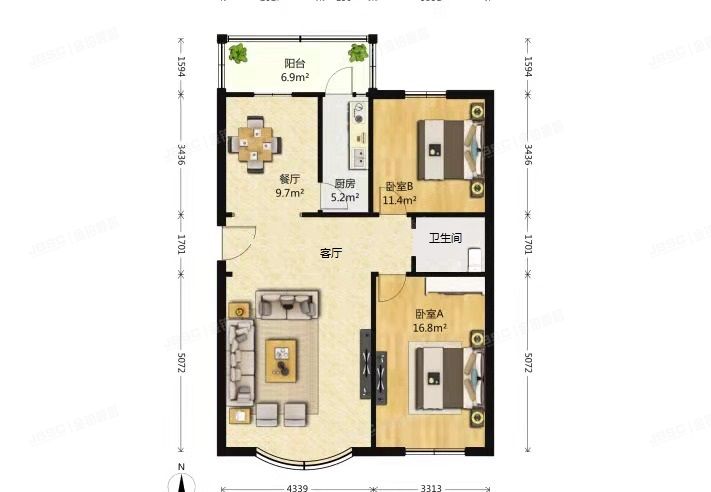 海淀区 玉海园五里7号楼3层4单元301（玉海园）房改房