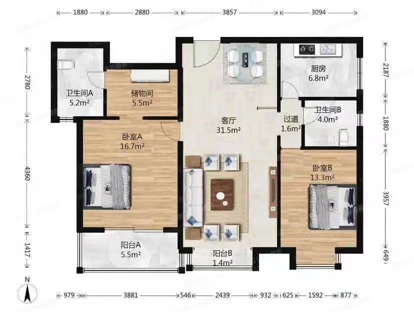 房山区-良乡 瑞宸家园6号楼2层1-202（海逸半岛）