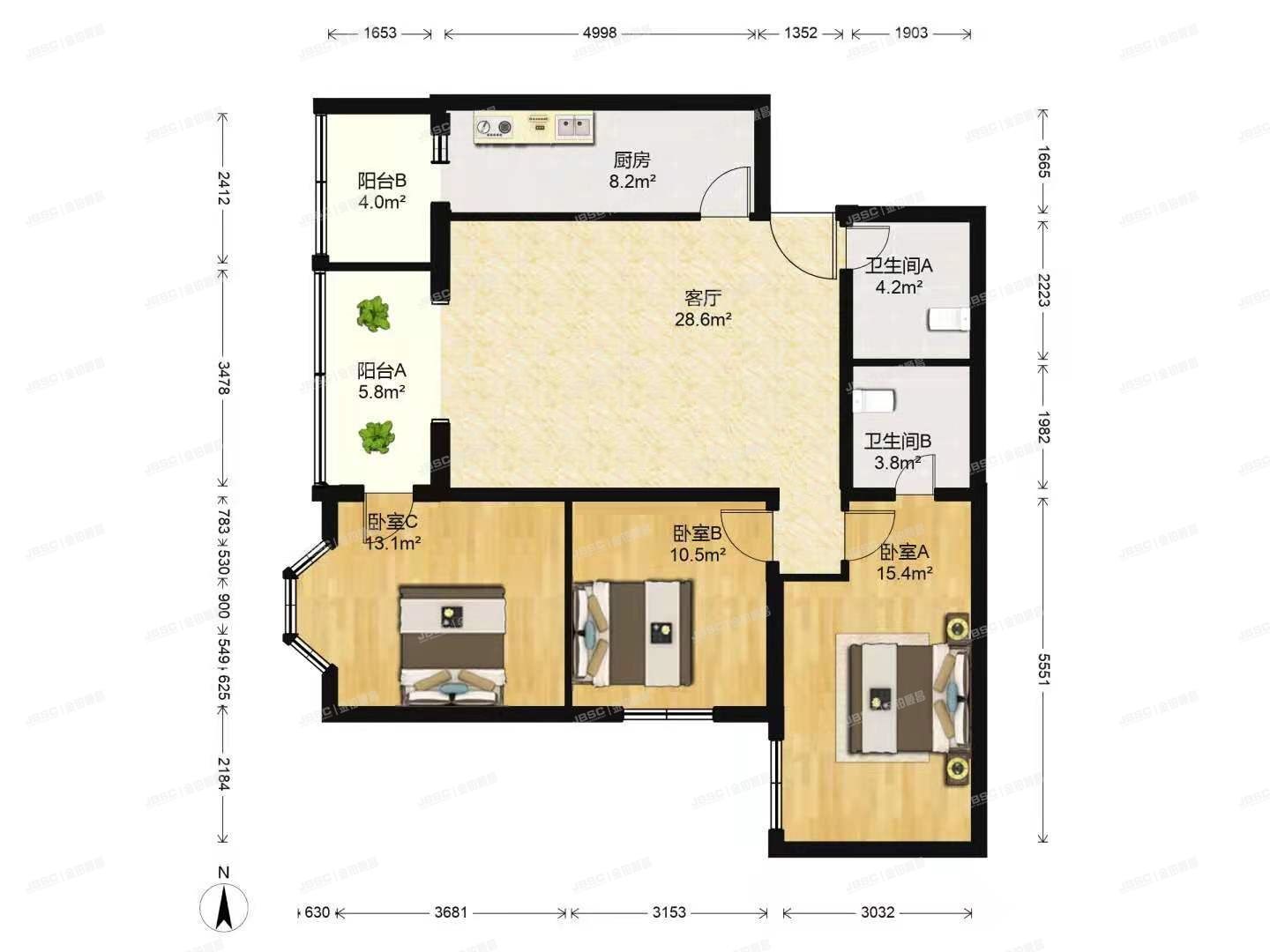 丰台区 嘉园二里44号楼6层604（嘉丽园小区）