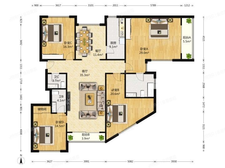 朝阳区 东四环北路6号二区30号楼16层1902（安徒生花园）