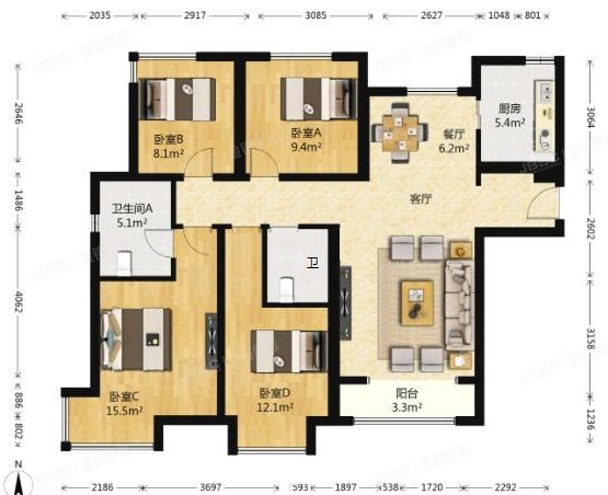 大兴区 枣园巷3号院9号楼5层2单元504（中建国际港）
