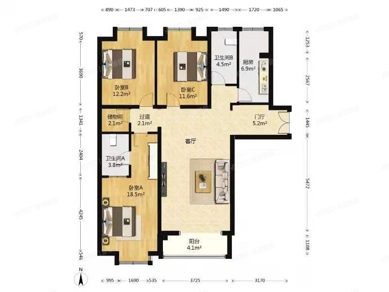 朝阳区 世纪东方嘉园103楼2层2-203（世纪东方嘉园）