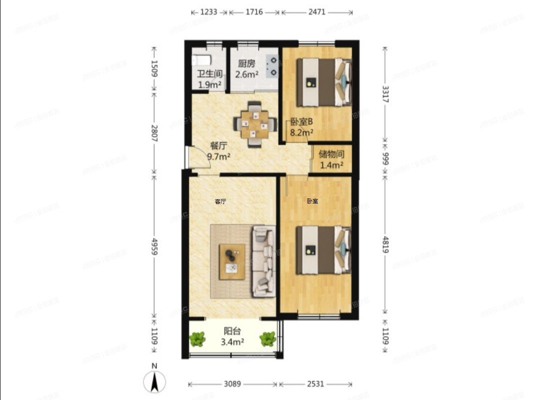 通州区 新华南路34号3号楼6层4单元11（红旗小区）