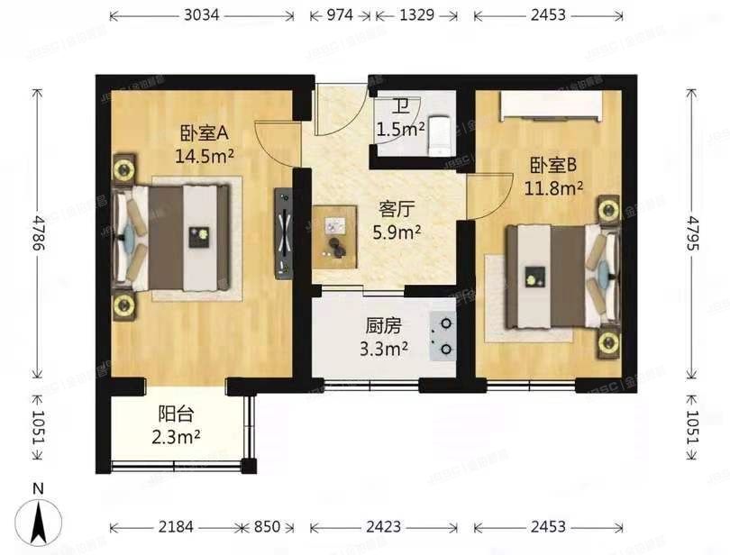 门头沟区 剧场东街2号楼5层1单元502号（剧场东街）