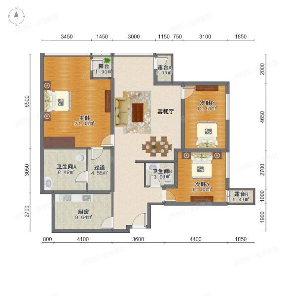 西城区 新华里16号院1、2号楼8层2号楼801（京桥国际公馆）