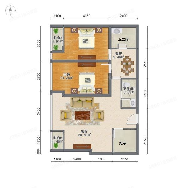西城区 新华里16号院1、2号楼8层2号楼807（京桥国际公馆）
