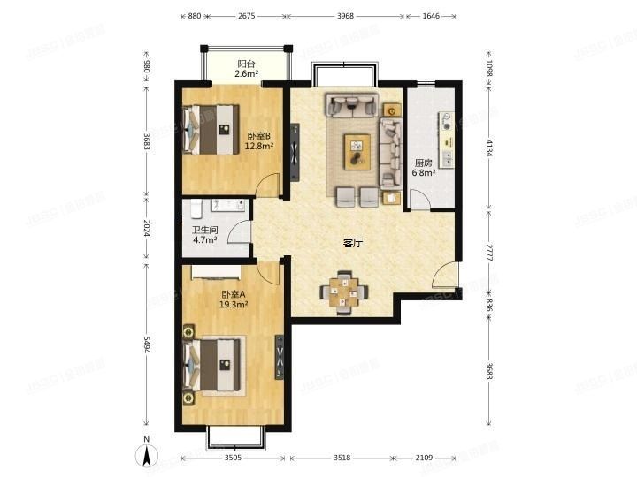 石景山区 西黄新村西里1号楼3层5单元304（雍景四季）