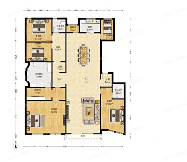 朝阳区 林萃路1号院上林世家5号楼7层2单元702+车位及储藏室（上林世家）