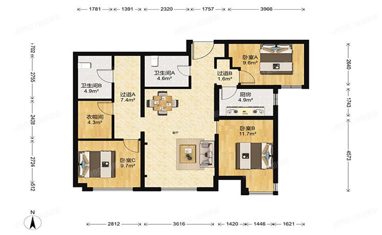 通州区 翠景北里24号楼10层2单元1002号（k2玉兰湾）