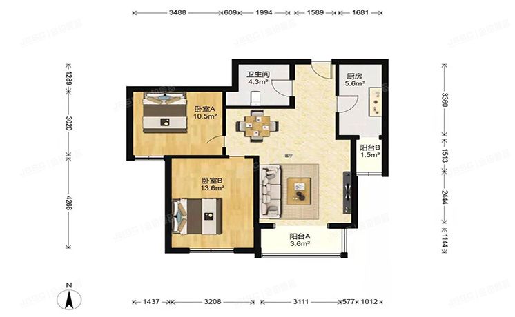 大兴区 西红门北一街1号院21号楼10层2单元1002（鸿坤理想城）