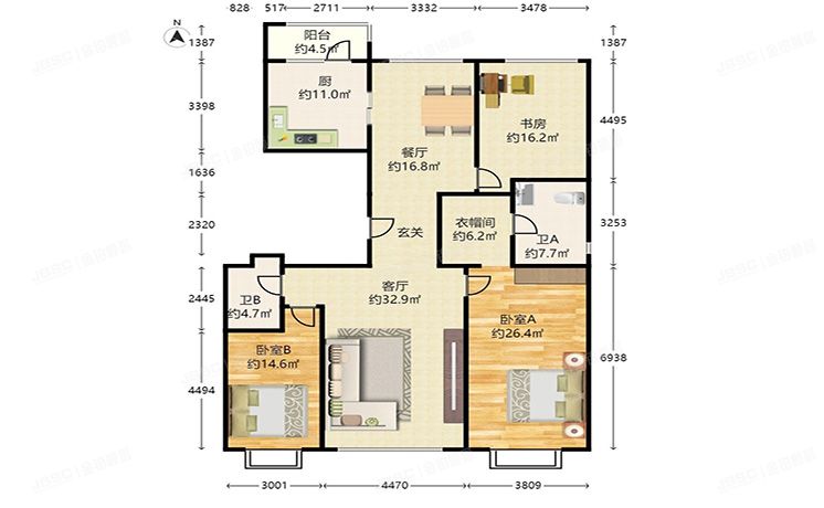 西城区 闹市口大街9号院2号楼4层1单元501号（北京尊府）